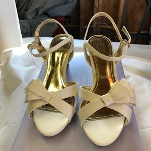 Ivory satin shoes